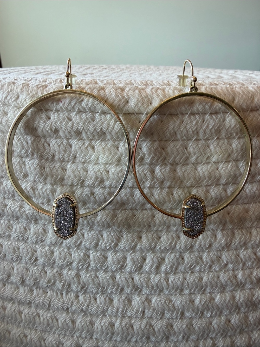 Kendra Scott Elora Gold Earrings with Platinum Druzy